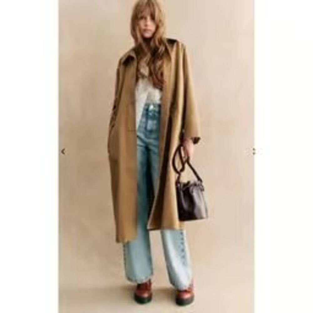 NWT Sezane CLYDE TRENCH COAT Camel Brown SZ(32) US(0)